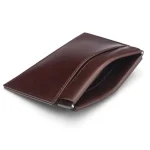 Brown Traditional Leather Squeeze Spring Coin Purse