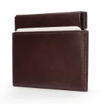 Brown Traditional Leather Squeeze Spring Coin Purse Open