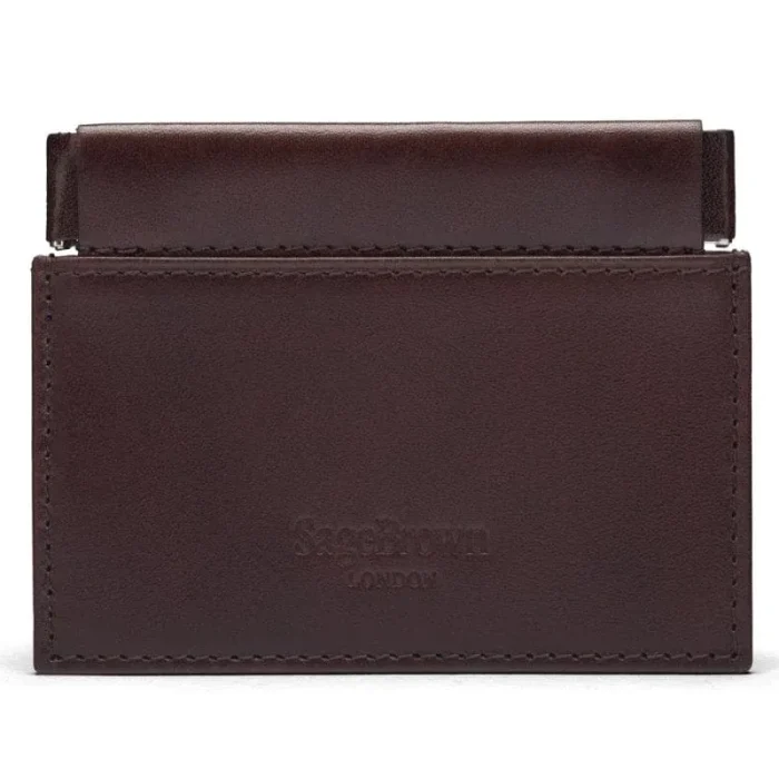 Brown Traditional Leather Squeeze Spring Coin Purse Side