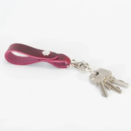 Burgundy Belt Loop Leather Key Ring