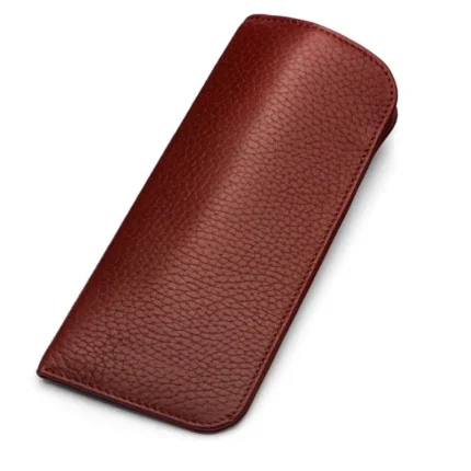 Burgundy Small Leather Sunglasses Cover