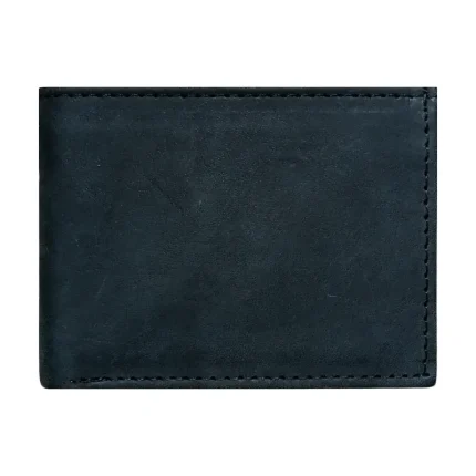 Charcoal Grey Slim Fold Leather Wallet