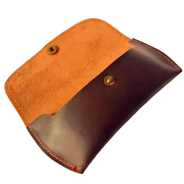 Choco Brown Leather Eyewear Optical Cover Open