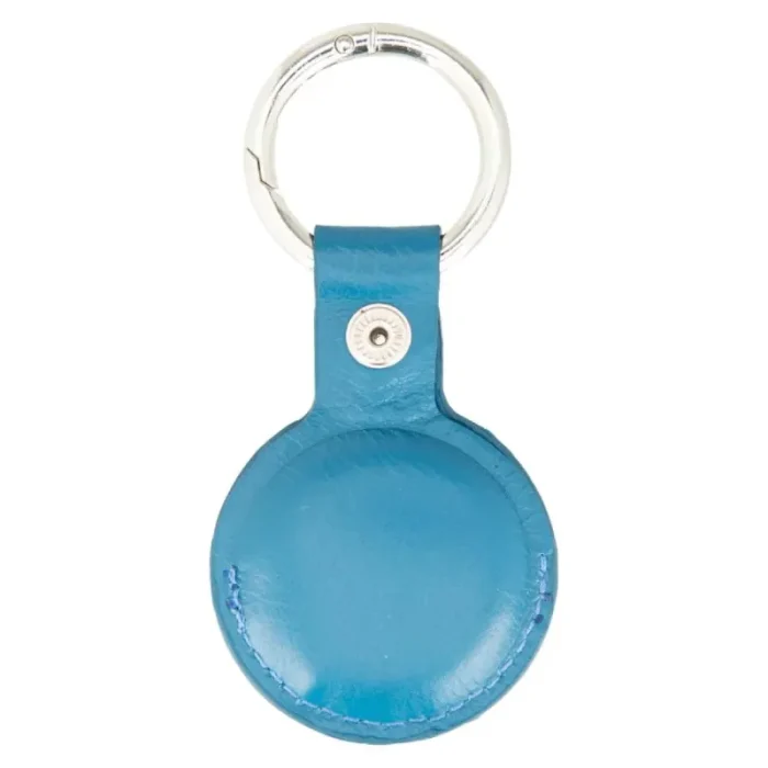 Cobalt Leather Airtag Holder Back