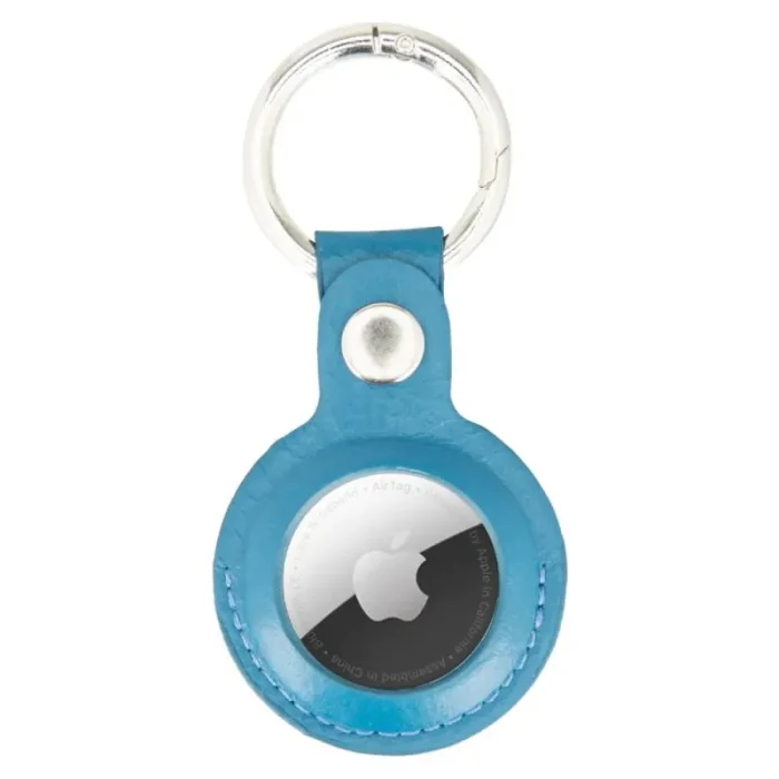 Cobalt Leather Airtag Holder Belonging View