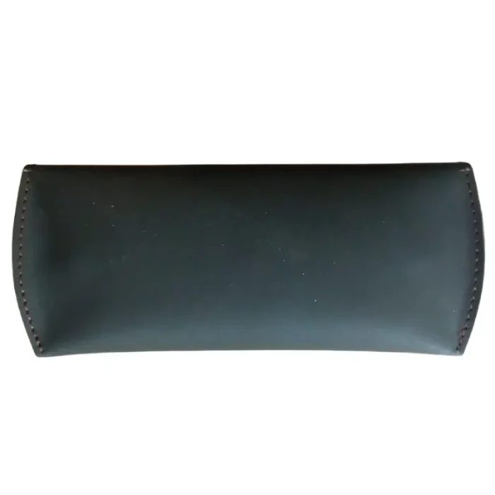 Coffee Leather Glasses Pouch Back