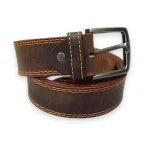 Men's Dark Brown Casual Leather Belt View