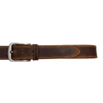 Men's Dark Brown Casual Leather Belt Wearing look
