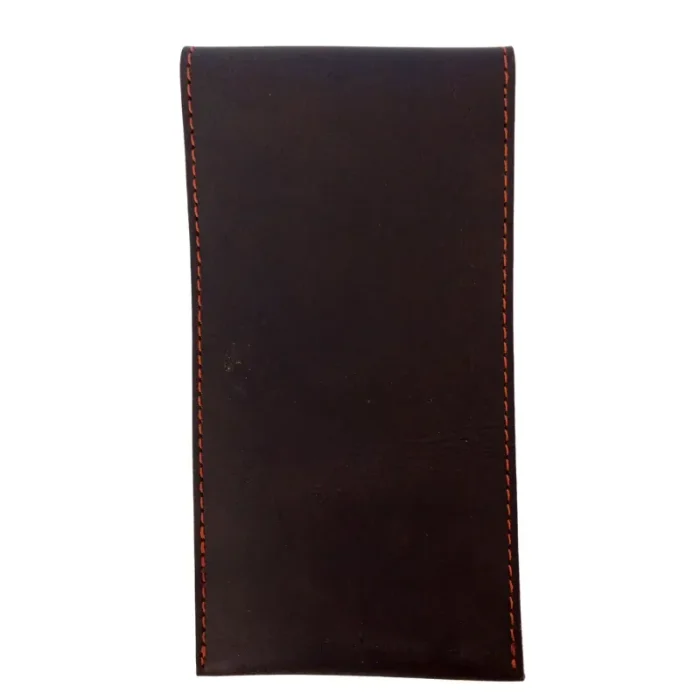 Dark Brown Leather Glasses Cover Back View