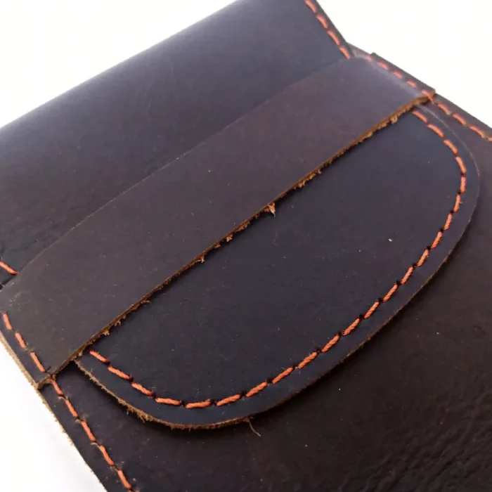 Dark Brown Leather Glasses Cover Close View