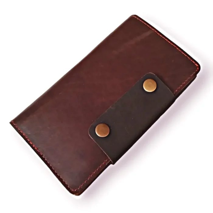 Dark Brown Travel Passport Cover Leather Wallet Top