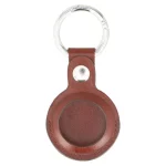 Dark Tan Leather AirTag Holder