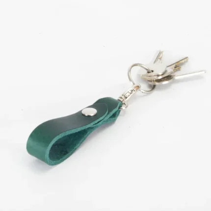 Green Belt Loop Leather Key Ring