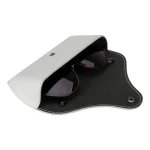 Grey Leather Sunglasses Case Inner View