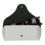 Grey Leather Sunglasses Case View