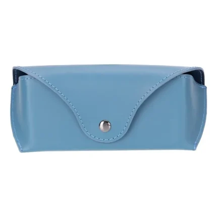 Light Blue Leather Glasses Case