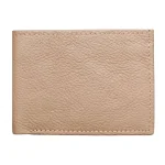 Men's Beige Slim Fold Leather Wallet