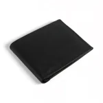 Men's Black Bifold Coin Pocket Leather Wallet