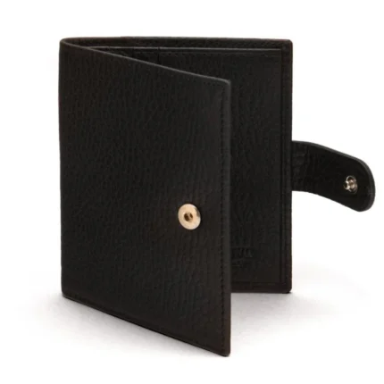 Men's Black Compact Billfold Leather Wallet