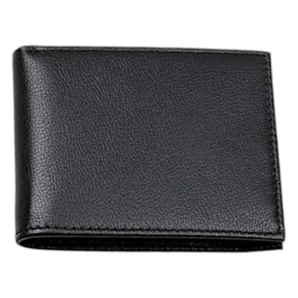 Men's Black Genuine Leather RFID-Blocking Bifold Wallet
