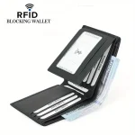 Men's Black Genuine Leather Slim Card Holder Wallet View