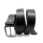 Men's Black Formal Leather Belt Close View