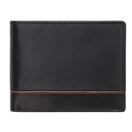 Men's Black RFID Large Trifold Wallet