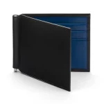 Men's Black-Cobalt RFID Leather Money Clip Wallet View