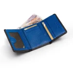 Men's Black-Cobalt Trifold Leather Wallet
