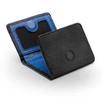 Men's Black-Cobalt Trifold Leather Wallet View