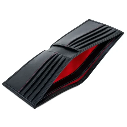 Men's Black/Red Bifold faux Leather Wallet