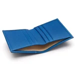 Men's Blue RFID Compact Leather 4 CC Billfold Wallet Inner View