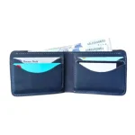 Men's Blue Real Leather Card Holder Wallet Inner View