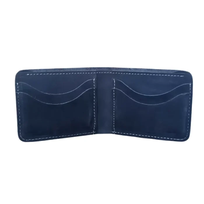 Men'S Blue Real Leather Card Holder Wallet View