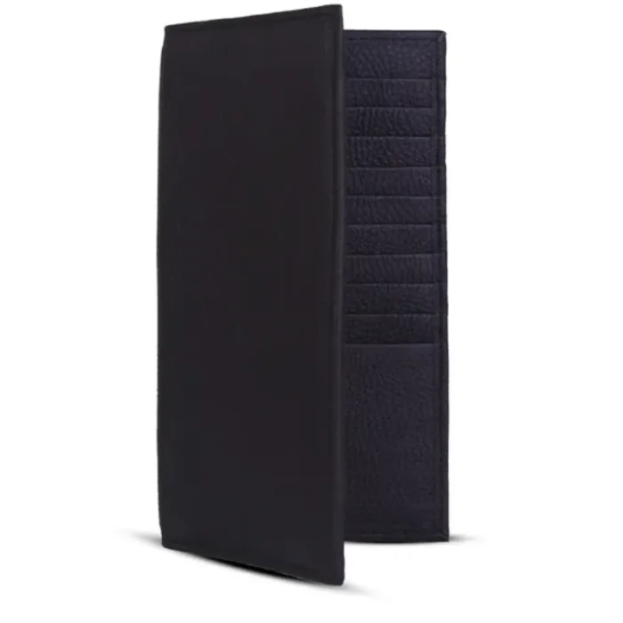 Men'S Blue Slim Elite Long Leather Wallet Side View