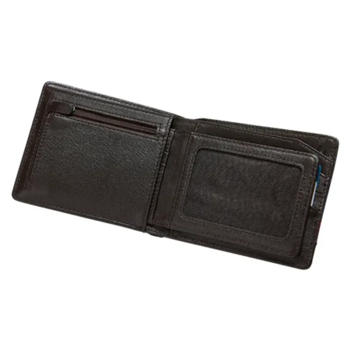 Men'S Brown Faux Leather Coin Wallet Inner View