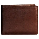 Men's Brown Leather Cardholder Wallet with Coin Pocket