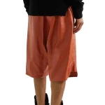 Men's Brown Leather Side Gusset Shorts Back View