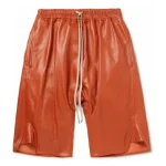 Men's Brown Leather Side Gusset Shorts