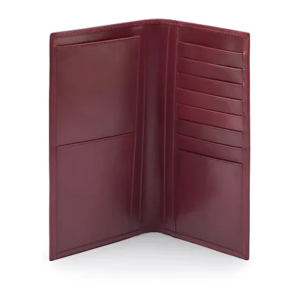 Men's Burgundy Large Classic 8 Card Holder Leather Wallet