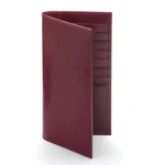 Men's Burgundy Large Classic 8 Card Holder Leather Wallet Side