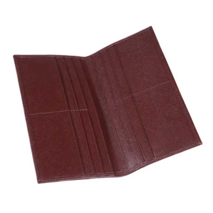 Men'S Burgundy Tall Slim Leather Wallet With 12 Cc Slots View