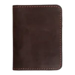 Men's Coffee Leather Bifold Card Holder Mini Wallet