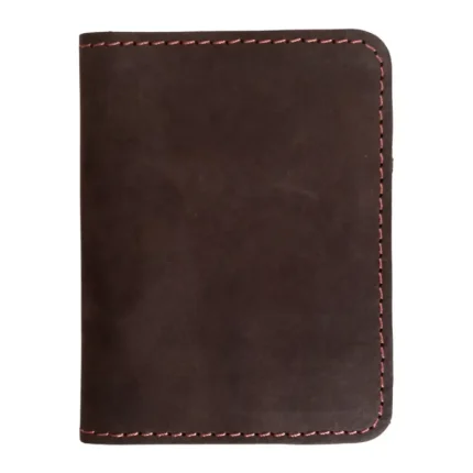 Men's Coffee Leather Bifold Card Holder Mini Wallet