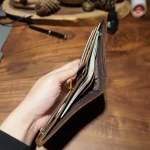 Men's Dark Brown Faux Leather Coin Pocket Wallet Inner View