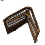 Men's Dark Brown Faux Leather Coin Pocket Wallet