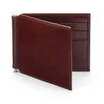 Men's Dark Tan RFID Leather Wallet With Money Clip