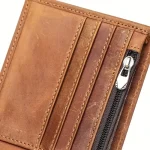 Men's Deep Brown Genuine Leather Wallet Close View