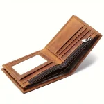 Men's Deep Brown Genuine Cowhide Bifold Leather Wallet