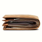 Men's Deep Brown Genuine Leather Wallet Side View